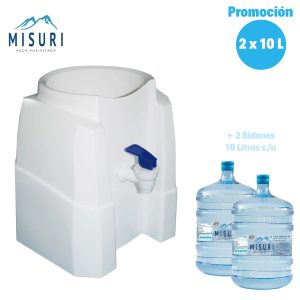 Dispensador Básico Blanco + 2 Bid. de 10 L