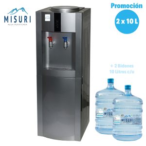 Dispensador Pedestal Eléctrico con Cooler Compresor + 2 Bid. de 10 L